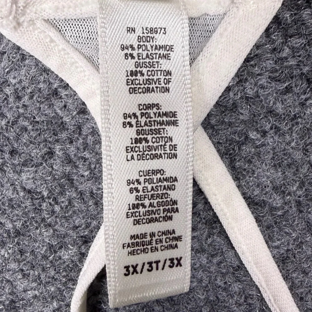 SKIMS Bridal Micro Thong Marble White Lace Trim Mesh Panty PN-THG-3167 3X NWT